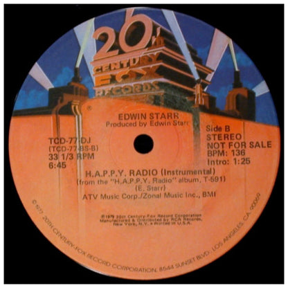 EDWIN STARR  -  H.A.P.P.Y. RADIO | 12" MAXI SINGLE USADO