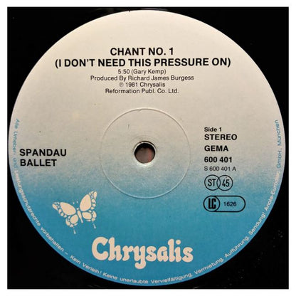 SPANDAU BALLET - CHANT NO.1 (I DON'T NEED THIS)  | 12" MAXI SINGLE USADO