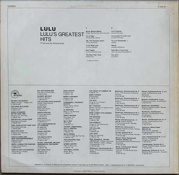 LULU  - LULU'S GREATEST HITS | VINILO USADO