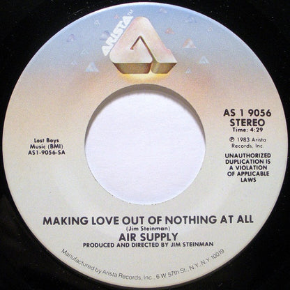 AIR SUPPLY - MAKING LOVE OUT OF NOTHING AT ALL | 7" SINGLE VINILO USADO