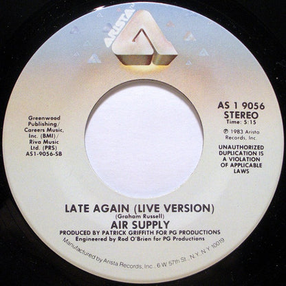 AIR SUPPLY - MAKING LOVE OUT OF NOTHING AT ALL | 7" SINGLE VINILO USADO