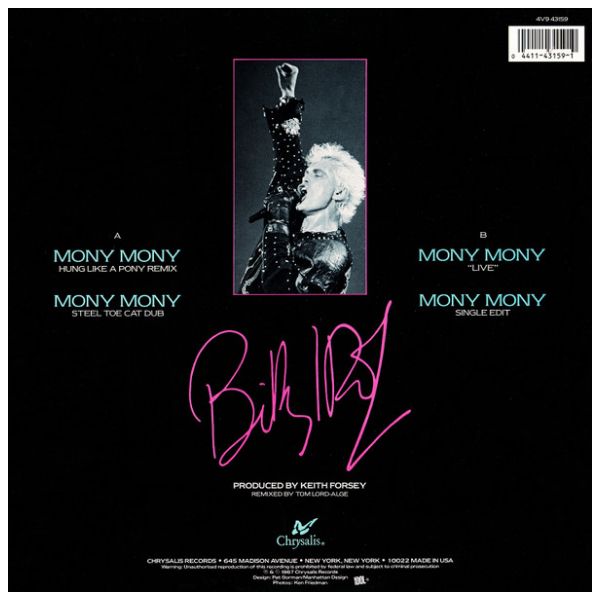 BILLY IDOL - MONY MONY (LIVE) | 12" MAXI SINGLE USADO