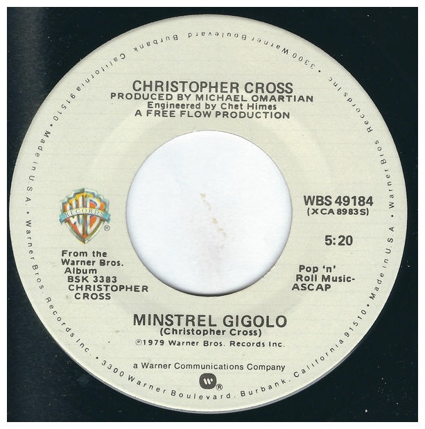 CHRISTOPHER CROSS - RIDE LIKE A WIND | 7" SINGLE VINILO USADO
