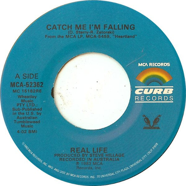 REAL LIFE - CATCH ME I'M FALLING/EXPLODING BULLETS | 7" SINGLE VINILO USADO