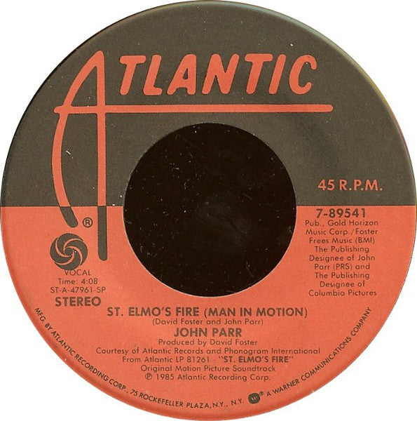 JOHN PARR - ST. ELMO'S FIRE (COVER) | 7" SINGLE VINILO USADO
