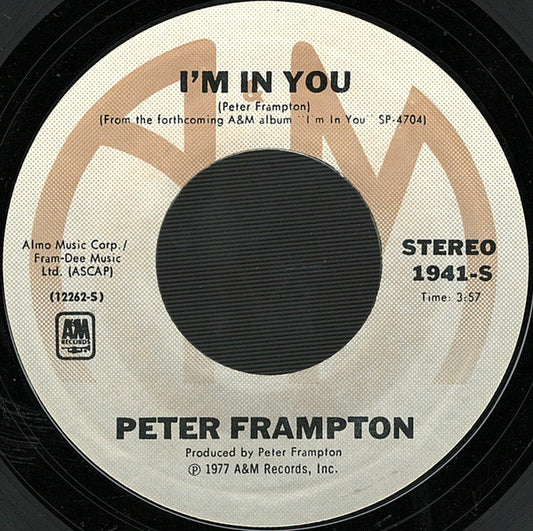 PETER FRAMTOM - I'M IN YOU | 7" SINGLE VINILO USADO