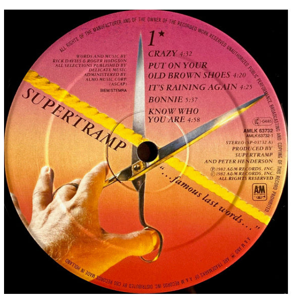 SUPERTRAMP - FAMOUS LAST WORDS | VINILO USADO