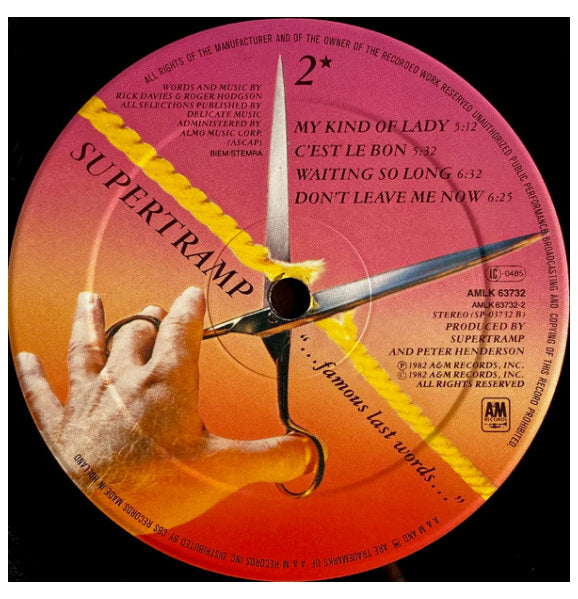 SUPERTRAMP - FAMOUS LAST WORDS | VINILO USADO