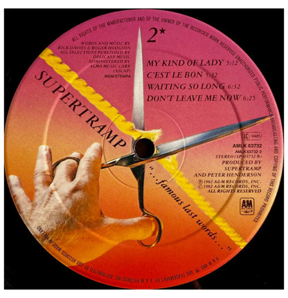 SUPERTRAMP - FAMOUS LAST WORDS | VINILO USADO