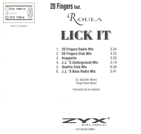 20 FINGERS feat. ROULA - LICK IT | CD SINGLE USADO