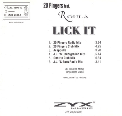 20 FINGERS feat. ROULA - LICK IT | CD SINGLE USADO