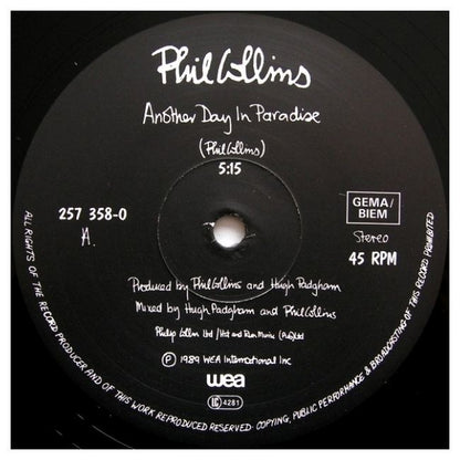 PHIL COLLINS - ANOTHER DAY IN PARADISE  | 12" MAXI SINGLE USADO