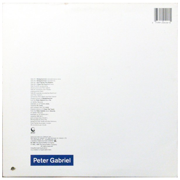 PETER GABRIEL  -  SLEDGEHAMMER | 12" MAXI SINGLE USADO
