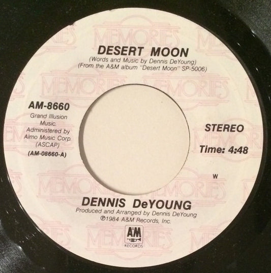 DENNIS DEYOUNG - DESERT MOON | 7" SINGLE VINILO USADO