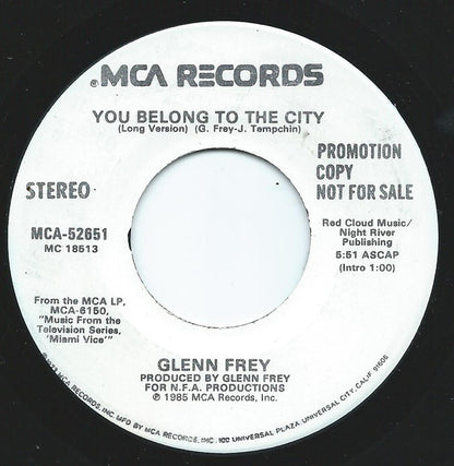 GLEN FREY - YOU BELONG TO THE CITY | 7" SINGLE VINILO USADO
