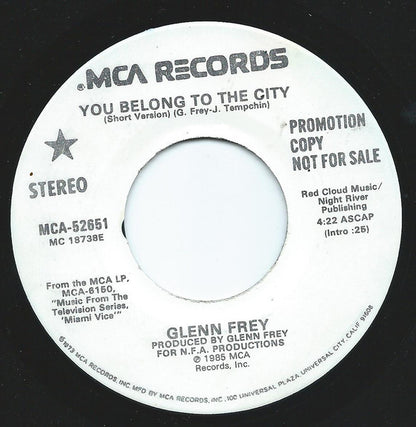 GLEN FREY - YOU BELONG TO THE CITY | 7" SINGLE VINILO USADO