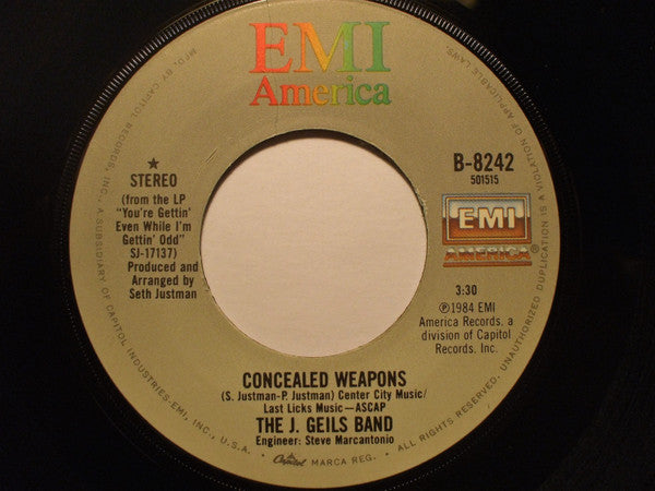 J. GEILS BAND - CANCEALED WEAPONS | 7" SINGLE VINILO USADO