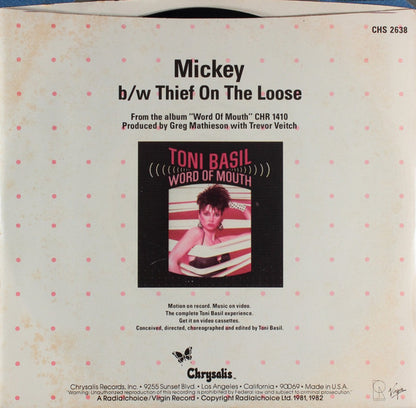 TONI BASIL - MICKEY | 7" SINGLE VINILO USADO