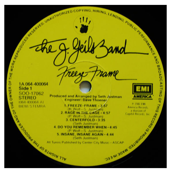 J. GEILS BAND  - FREEZE FRAME  | VINILO USADO