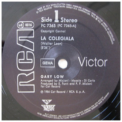 GARY LOW - LA COLEGIALA | 12" MAXI SINGLE USADO