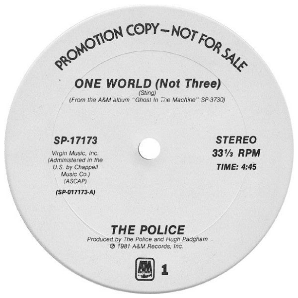 POLICE  - ONE WORLD/TOO MUCH INFORMATION | 12" MAXI SINGLE USADO