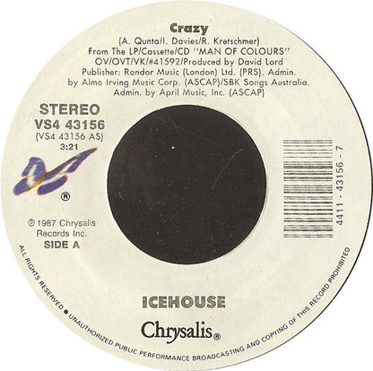 ICEHOUSE - CRAZY/NO PROMISES (COVER) | 7" SINGLE VINILO USADO