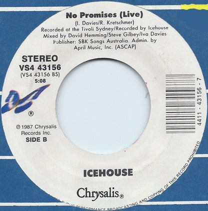 ICEHOUSE - CRAZY/NO PROMISES (COVER) | 7" SINGLE VINILO USADO