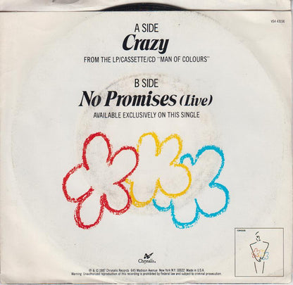 ICEHOUSE - CRAZY/NO PROMISES (COVER) | 7" SINGLE VINILO USADO