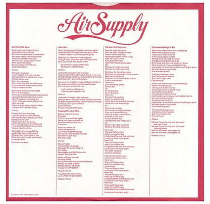 AIR SUPPLY - THE ONE THAT YOU LOVE | VINILO USADO
