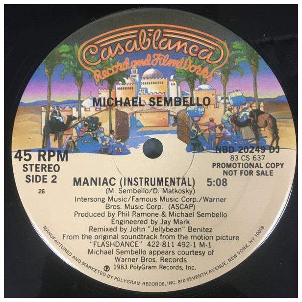 MICHAEL SEMBELLO  -  MANIAC | 12" MAXI SINGLE USADO