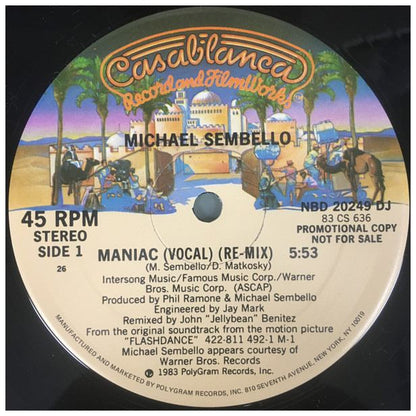 MICHAEL SEMBELLO  -  MANIAC | 12" MAXI SINGLE USADO
