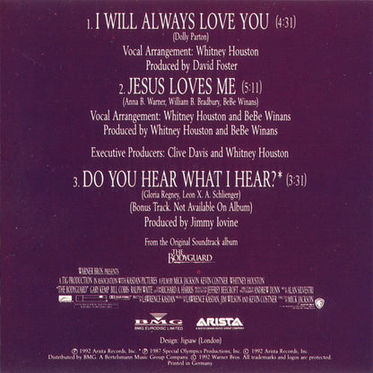 WHITNEY HOUSTON - I WILL ALWAYS LOVE YOU | CD SINGLE USADO