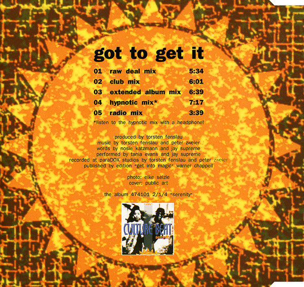 CULTURE BEAT - GOT TO GET IT | CD SINGLE USADO
