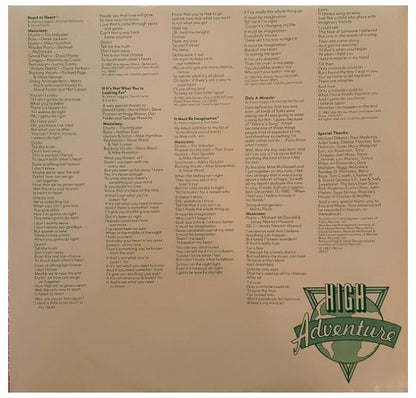 KENNY LOGGINS - HIGH ADVENTURE | VINILO USADO