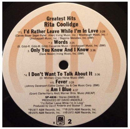 RITA COOLIDGE - GREATEST HITS | VINILO USADO