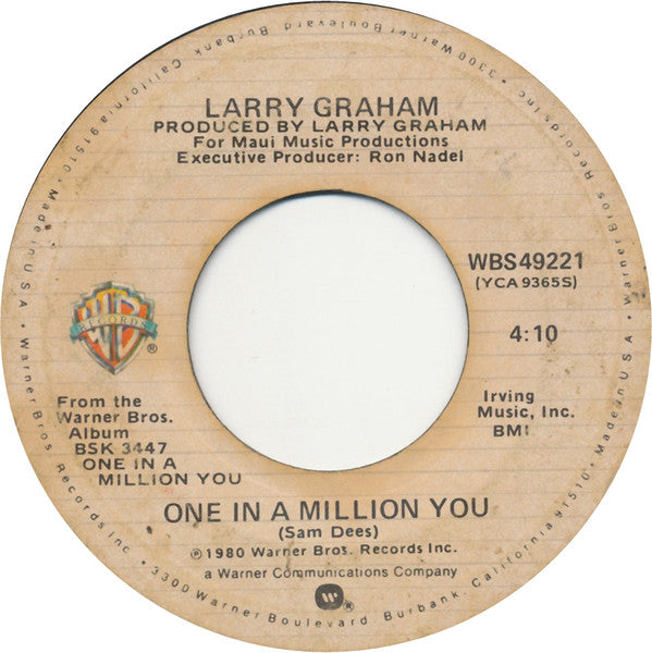 LARRY GRAHAM - ONE IN A MILLION YOU | 7" SINGLE VINILO USADO