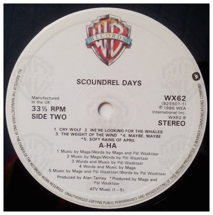 A-HA - SCOUNDREL DAYS | VINILO USADO
