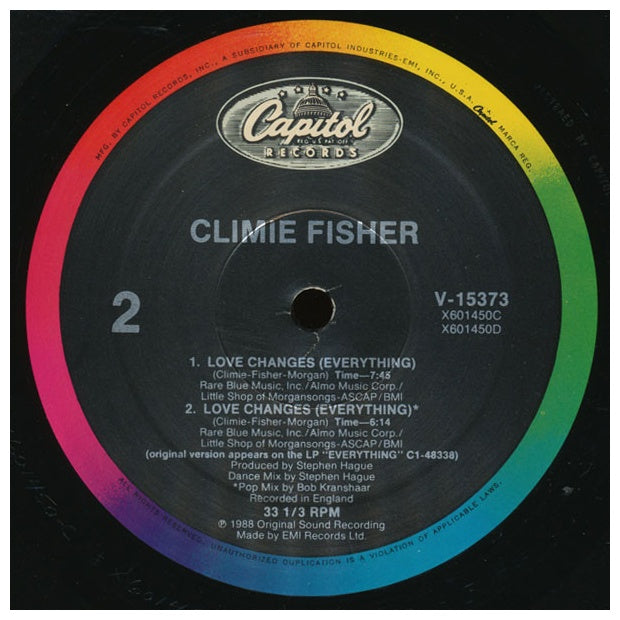 CLIMIE FISHER - LOVE CHANGES (EVERYTHING) | 12" MAXI SINGLE USADO