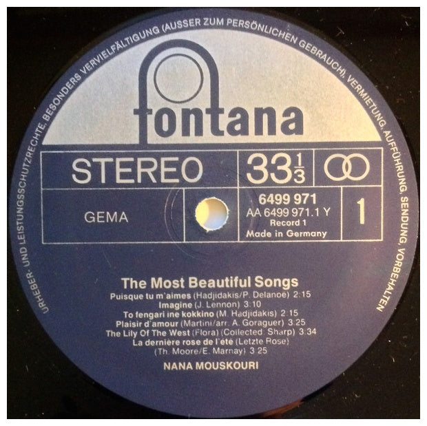 NANA MOUSKUORI - THE MOST BEAUTIFUL SONGS (2LP) | VINILO USADO