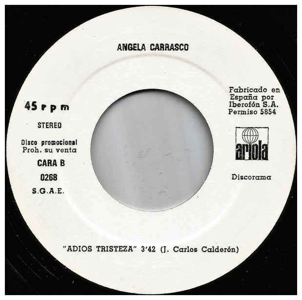 ANGELA CARRASCO - CARIÑO MIO  | 7" SINGLE USADO