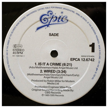 SADE - IS IT A CRIME | 12" MAXI SINGLE USADO