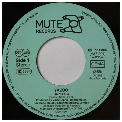YAZOO - DON'T GO | 7" SINGLE USADO