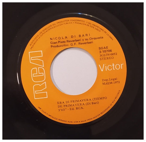 NICOLA DI BARI - I GIORNI DELL'ARCOBALENO | 7" SINGLE USADO