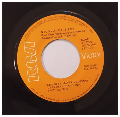 NICOLA DI BARI - I GIORNI DELL'ARCOBALENO | 7" SINGLE USADO