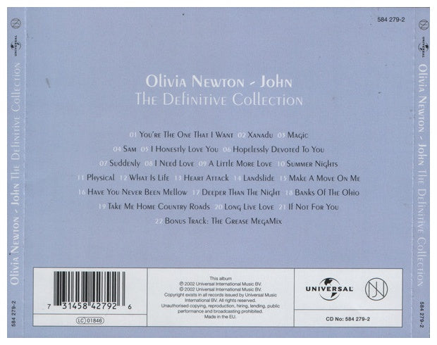 OLIVIA NEWTON-JOHN - DEFINITIVE COLLECTION | CD