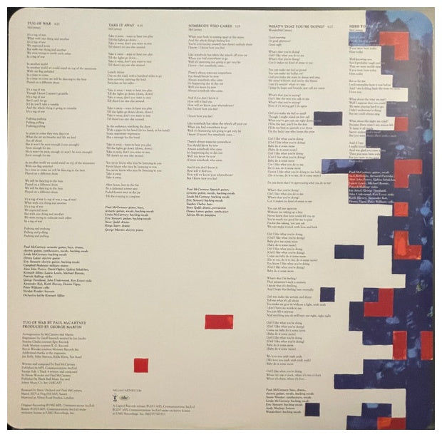 PAUL McCARTNEY - TUG OF WAR | VINILO