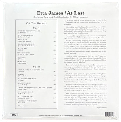 ETTA JAMES - AT LAST! (ORANGE VINYL) | VINILO