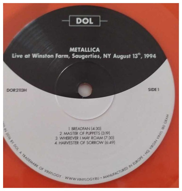 METALLICA - LIVE AT WINSTON FARM SAUGERTIES: NY AUGUST 13 1994 (ORANGE VINYL) | VINILO