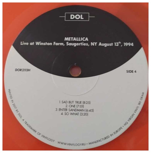 METALLICA - LIVE AT WINSTON FARM SAUGERTIES: NY AUGUST 13 1994 (ORANGE VINYL) | VINILO