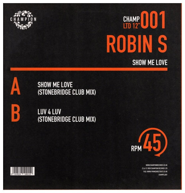 ROBIN S - SHOW ME LOVE/LUV 4 LUV (12" MAXI SINGLE) | VINILO